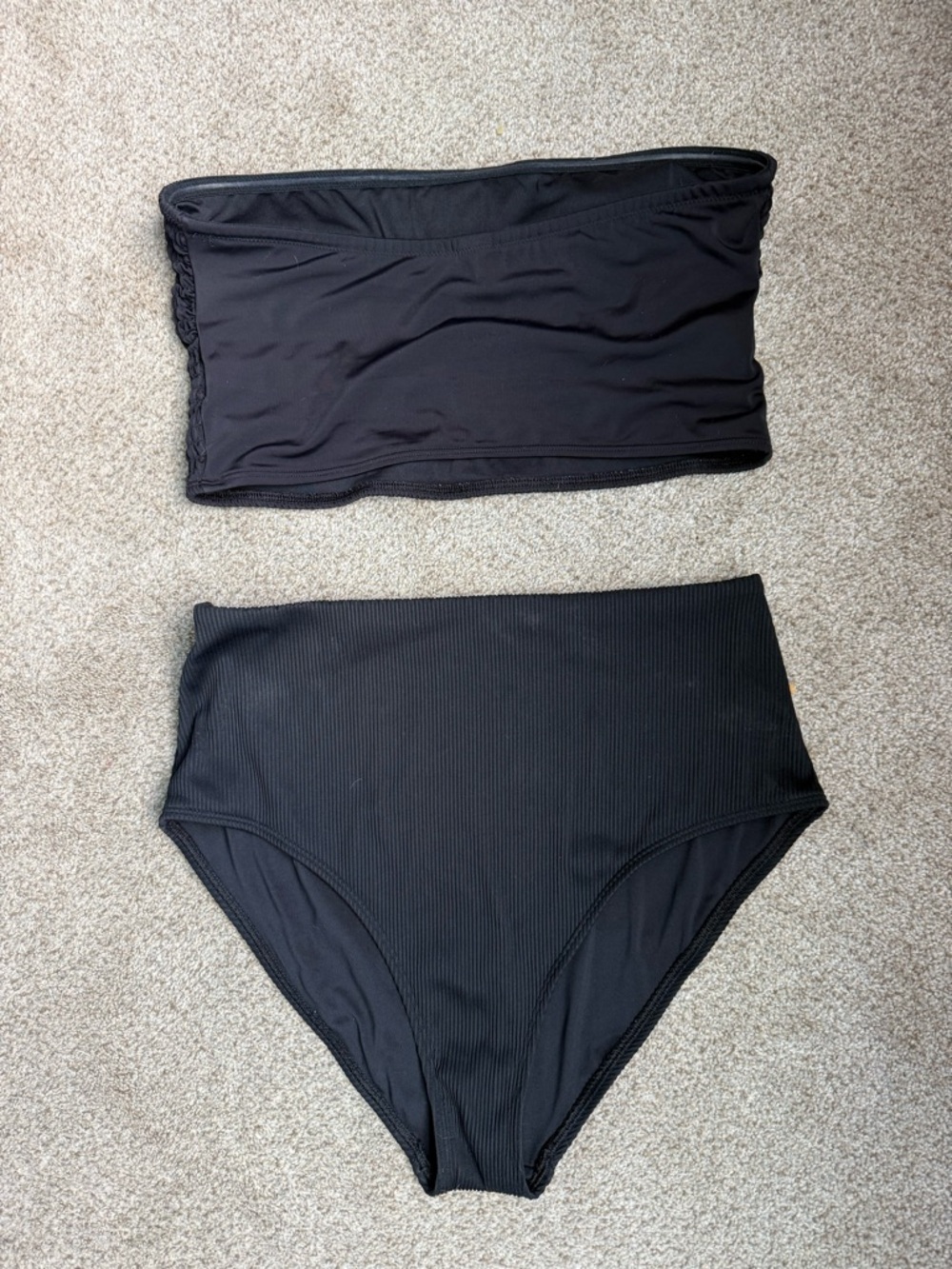Black High-Waist Bandeau Bikini size large - Picture 2 of 3